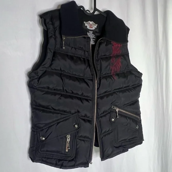 Harley Davidson Puffer Vest Biker Riding Vest Size S - Picture 1 of 11